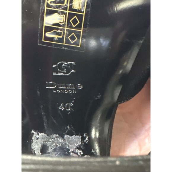 Dune Size 9 Black Satin Rhinestone Block Heel Platform Sandals With Adjustable S - Picture 5 of 7